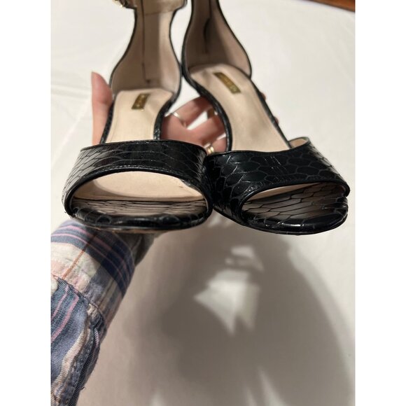 Louise Et Cie Leather Snake Ankle Strap Heels 8 - Picture 7 of 13